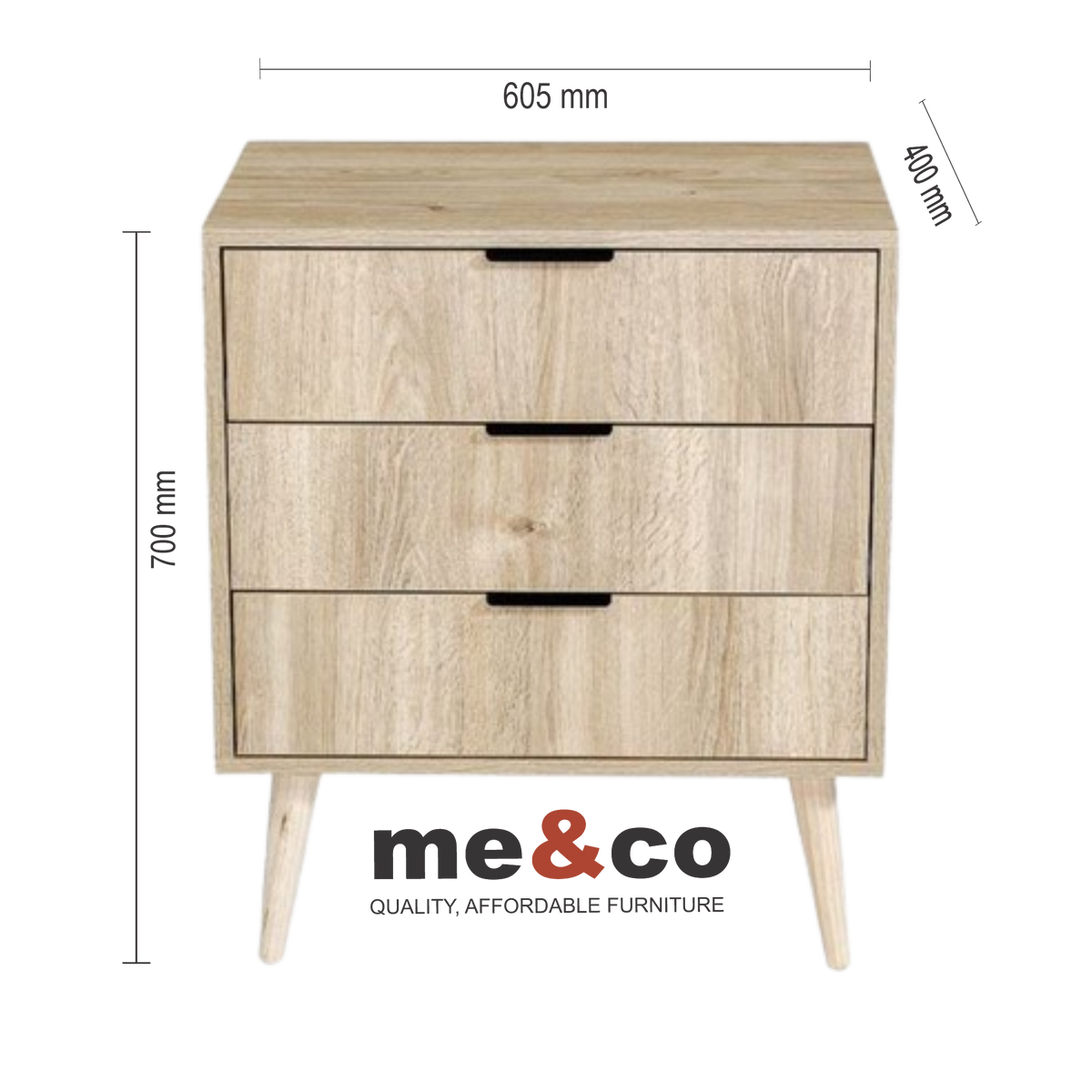 DIANA THREE DRAWER CHEST OF DRAWERS