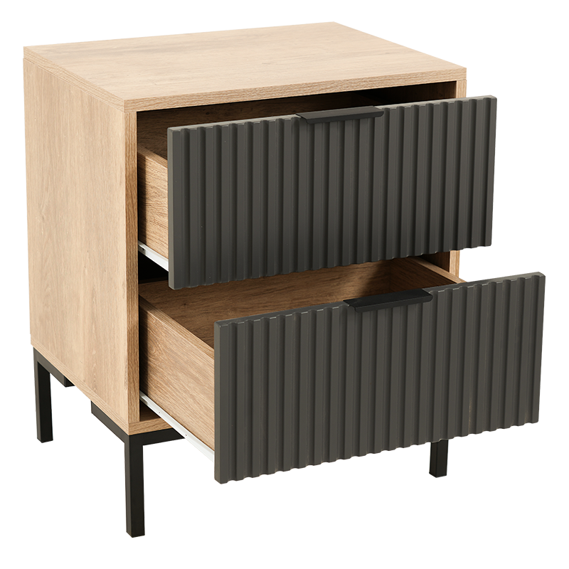 DESTINY TWO DRAWER BEDSIDE TABLE
