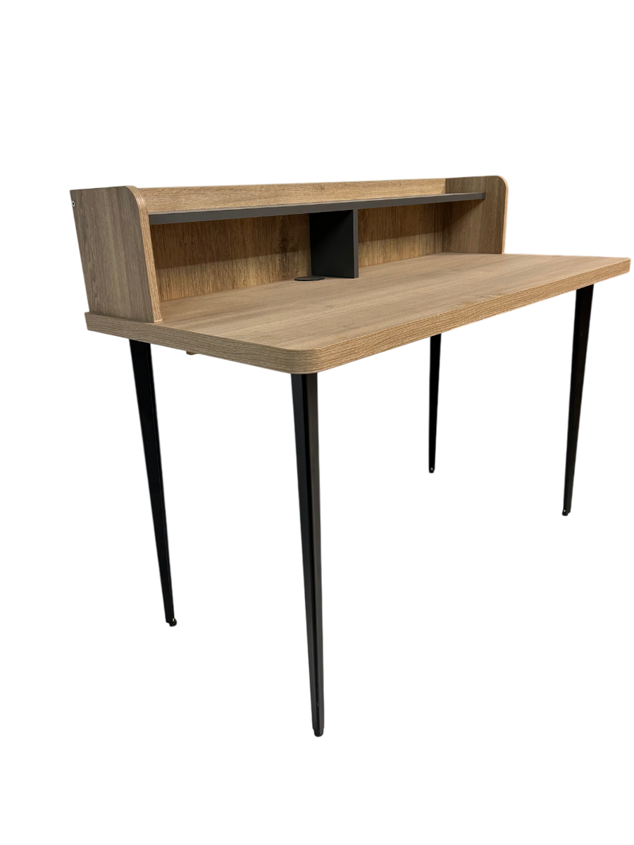 Kelly Desk with Back Panel — Oak & Vermont Slate