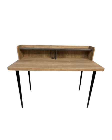 Kelly Desk with Back Panel — Oak & Vermont Slate