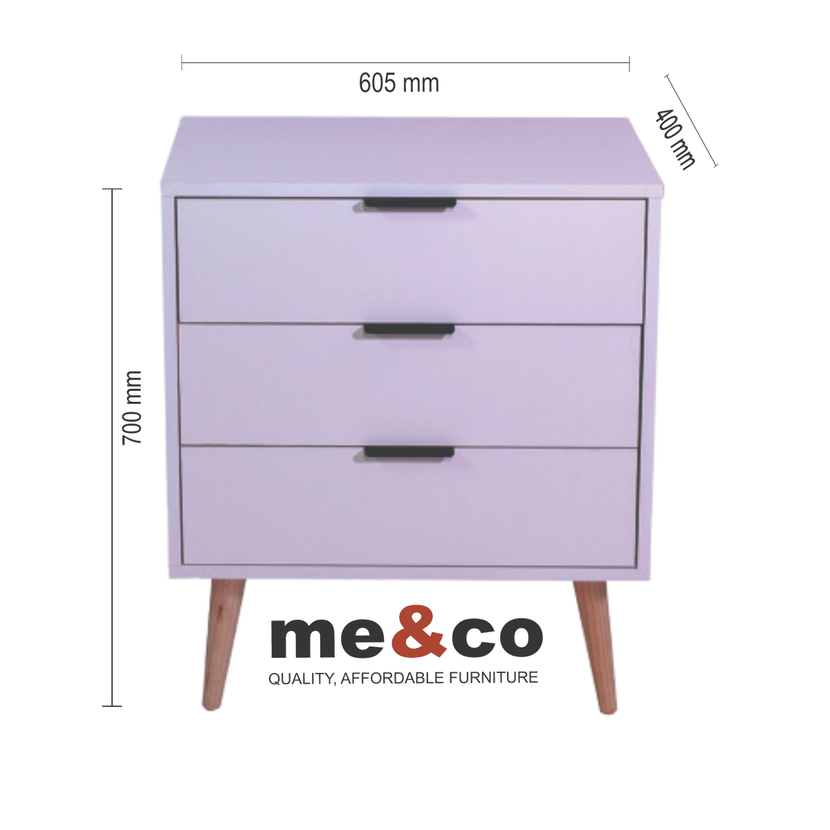 DIANA THREE DRAWER CHEST OF DRAWERS