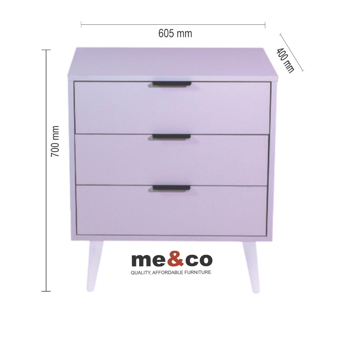 DIANA THREE DRAWER CHEST OF DRAWERS