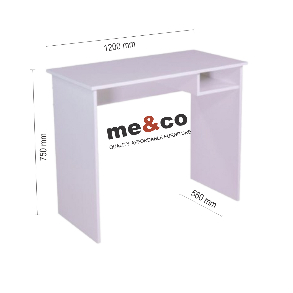 White student desk with storage