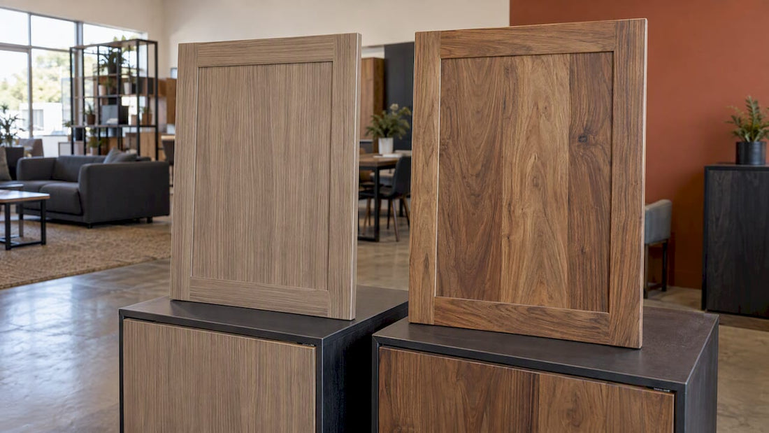 Laminate and veneer cabinet fronts compared