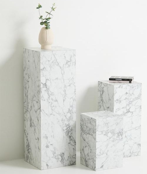 BAGNARA PLINTH - FAUX WHITE MARBLE