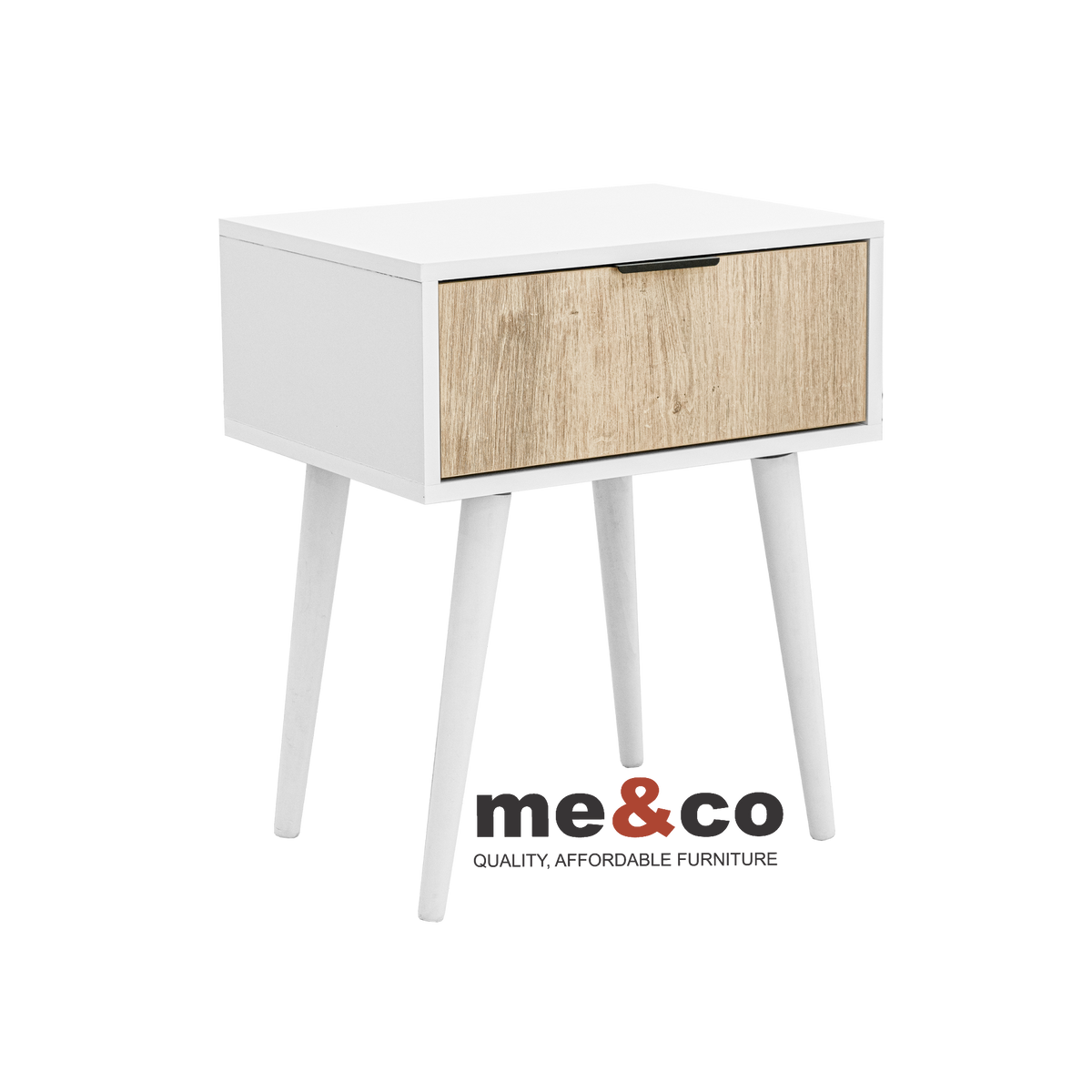 FINN PEDESTAL BEDSIDE TABLE WITH SINGLE DRAWER