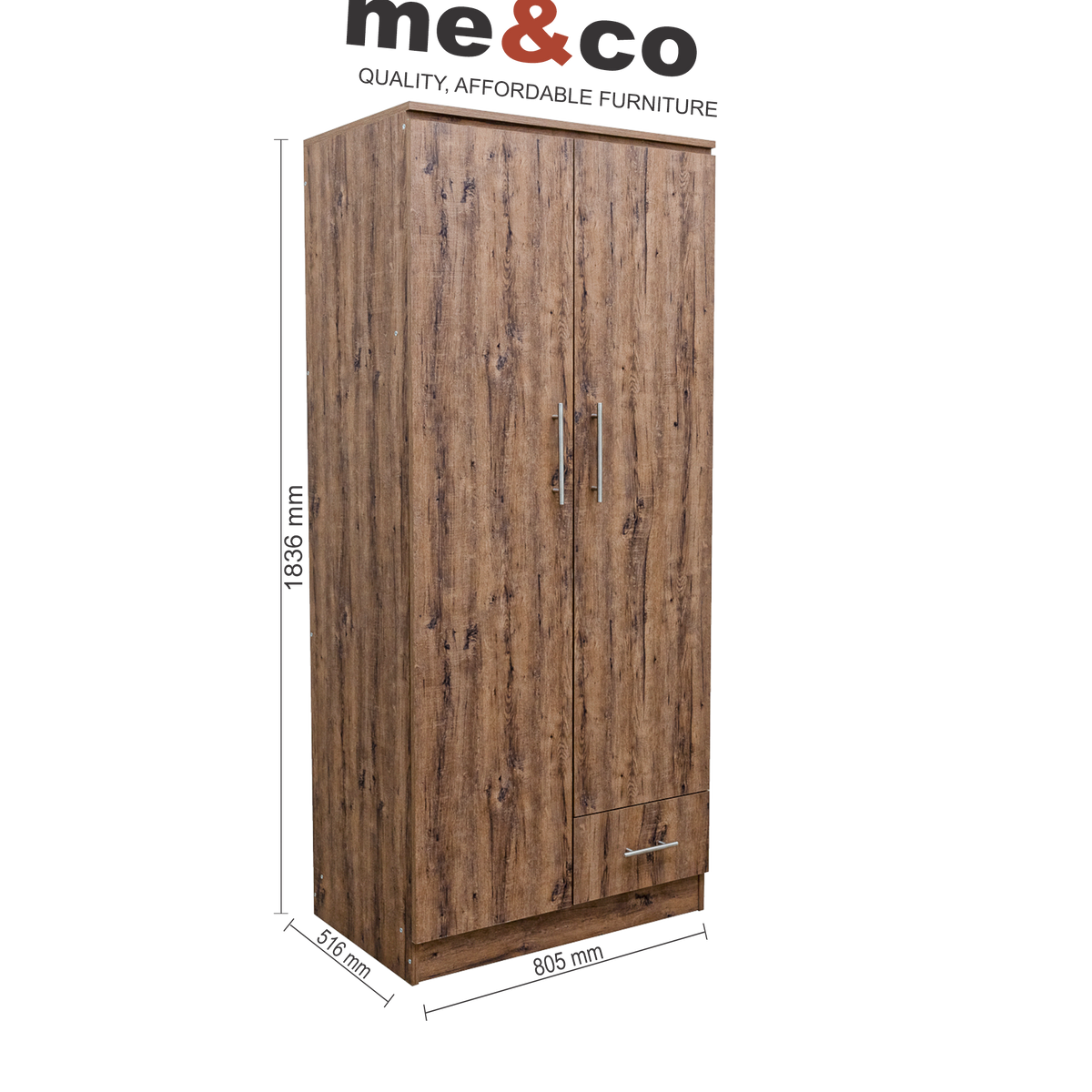 Scotty 2 Door 1 Drawer Wardrobe