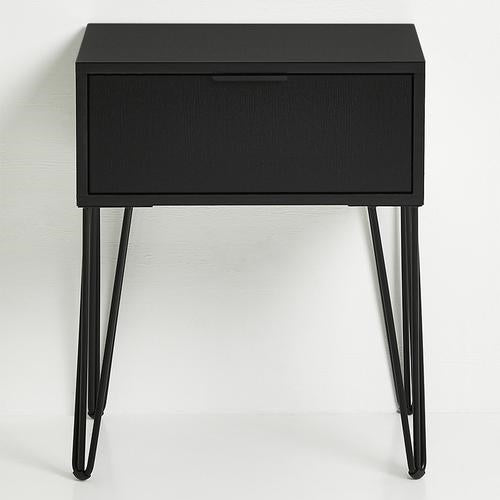 LUCCA BEDSIDE CABINET - BLACK