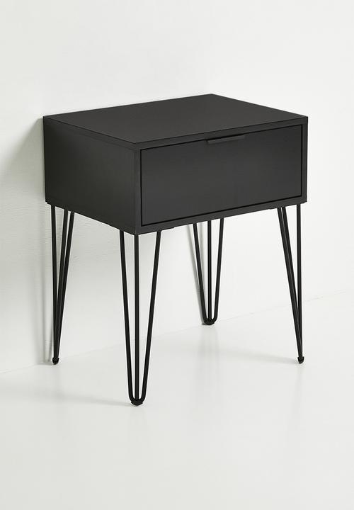 LUCCA BEDSIDE CABINET - BLACK