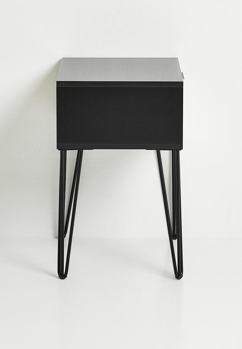 LUCCA BEDSIDE CABINET - BLACK