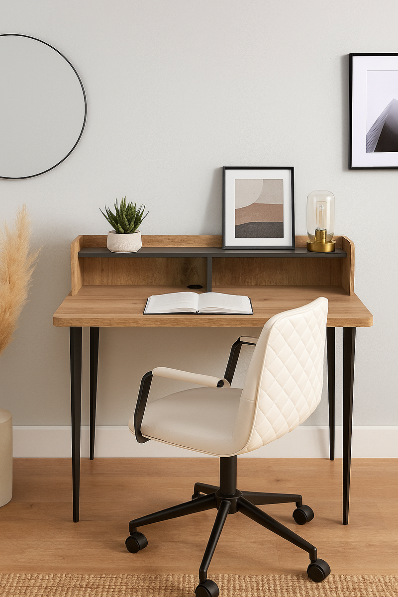 Kelly Desk Oak & Vermont Slate