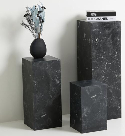 ONYX PLINTH - FAUX BLACK MARBLE