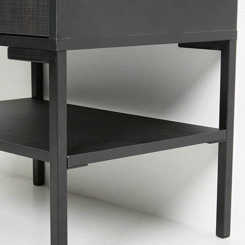 URBAN 1 DRAWER PEDESTAL TEXTURE - BLACK