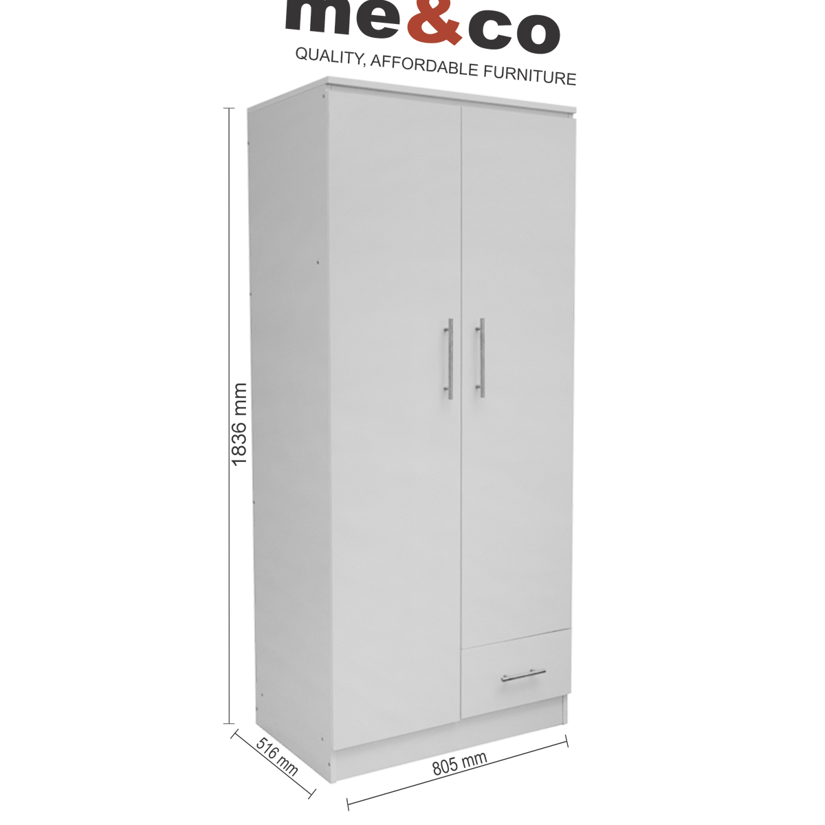 Scotty 2 Door 1 Drawer Wardrobe