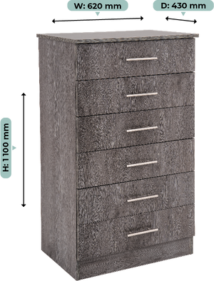 me&co Lagos Chest of Drawers Charcoal